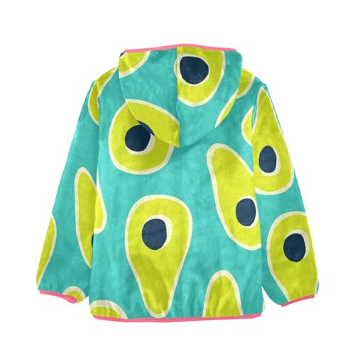 OTVEE Avocados Fruits Green Kids Hoodie Jacket Fall Spring Full Zip Warm Outwear Coat2