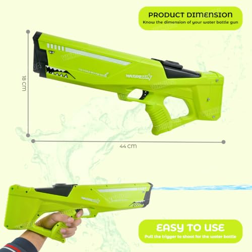 Image of VikriDA Big Size (44 * 13cms) Holi Electric Pichkari Water Gun with Dual Rechargeable Battery for Kids, 600CC & Excellent Range 40FT,Automatic High-Pressure Water Gun - Multicolor