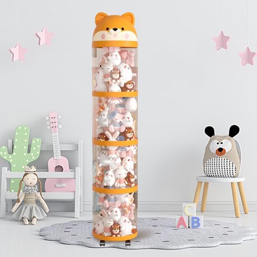 Rangement pour peluches de zoo solide à fermeture éclair verticale transparente