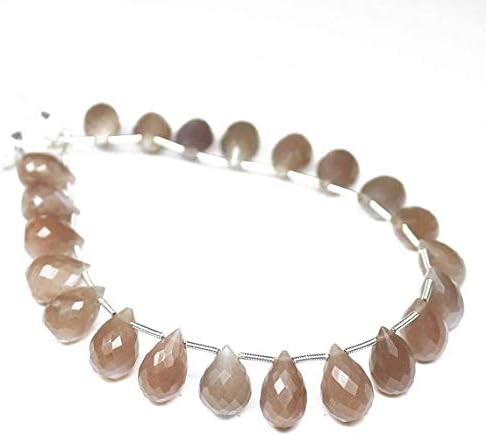 1 Strand Moonstone Tear Drop Faceted 8'' Long Strand Gemstone Beads, Jewelry Supplies for Jewelry Making, Bulk Beads, for Meditation Jewellery for Reiki Healing Mystic Gemstone Size 12mm to 14mm