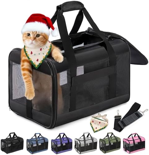 Cat Carrier Airline Approved, Soft-Sided Dog Carrier with Inner S...