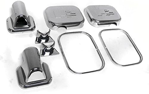 Side Door Mirror Bezels Covers Trim Molding Chrome 8pcs Set Compatible with 2003-2005 Hummer H2
