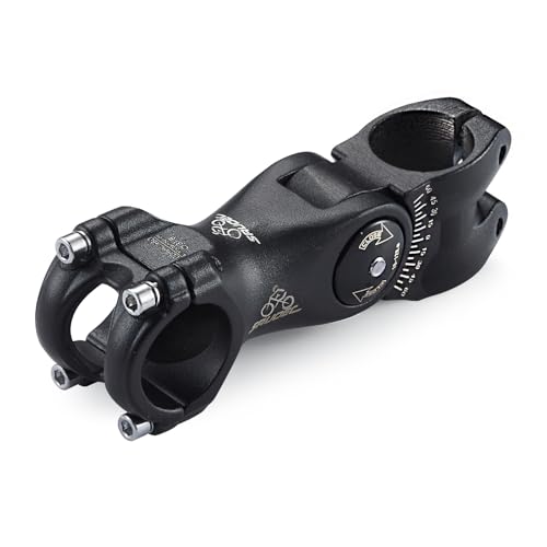 SRUOEC Adjustable Bike Stem 28.6 * 31.8 ±60 Degree 85/100/120mm Bicycle Stem Riser for Handlebar? Black Aluminum Alloy, 100 mm Length