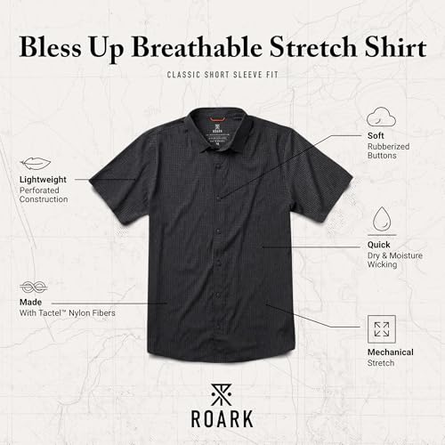Roark Bless Up Breathable Stretch Button Up Shirt - Men's Button Down Short Sleeve Shirt, Casual Short Sleeve Shirt for Men2