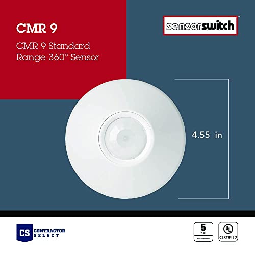 Sensor Switch Cmr 9 Contractor Select Ceiling Mount Occupancy Sensor, 12 Foot Radius, White #TOP3