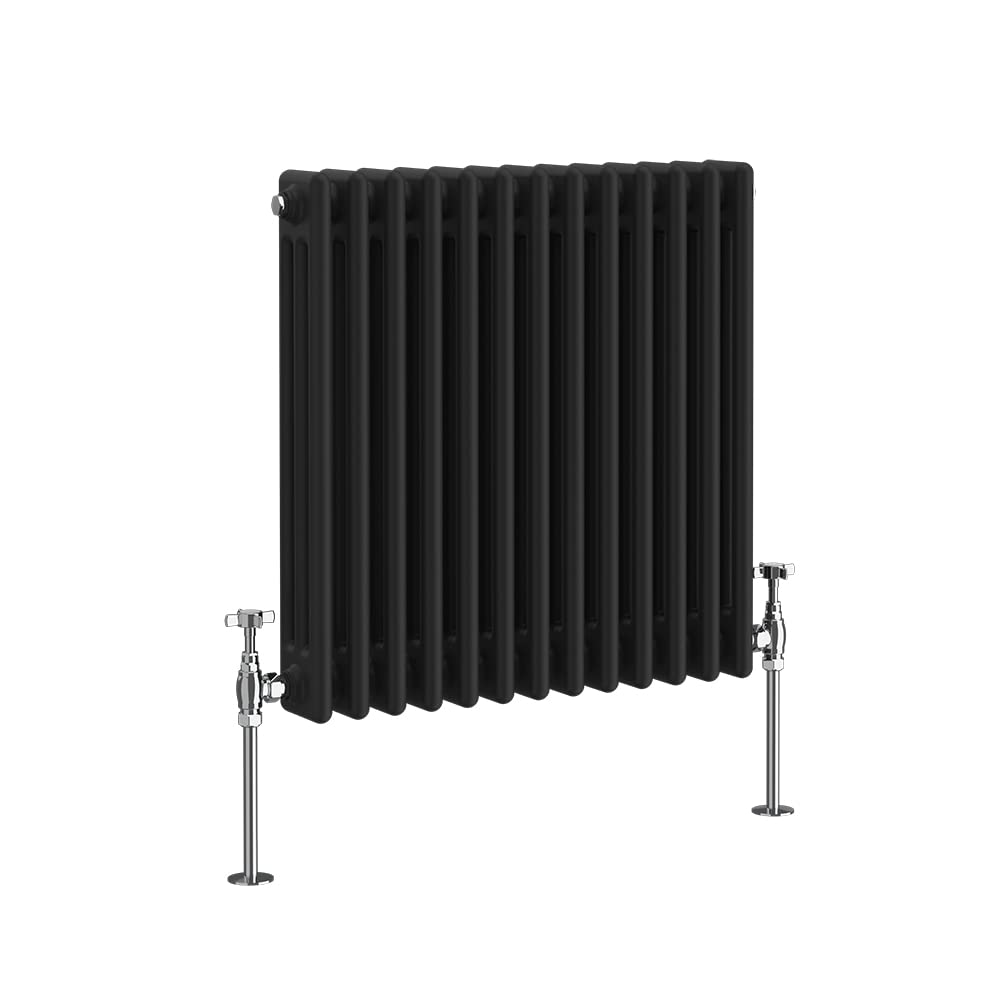 Nrg Black 600 X 605Mm Radiator Traditional 3 Column Horizontal Central Heating Cast Iron Rads