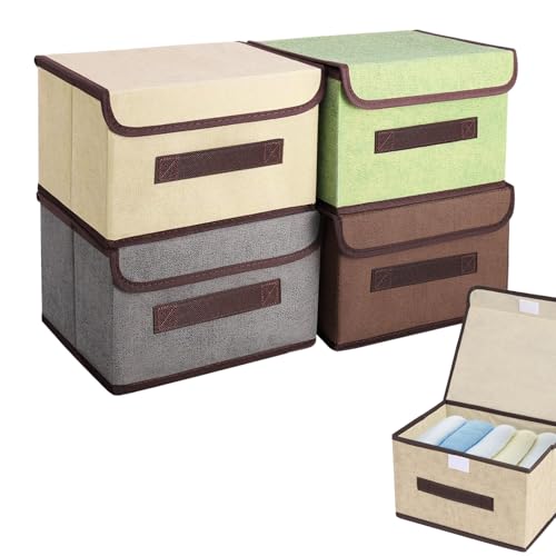 chiquieray Set of 4 Foldable Storage Box,Fabric Storage Boxes,Col...