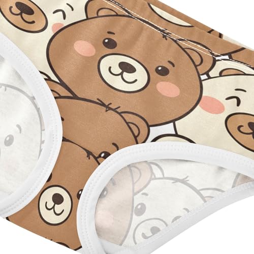 Cute Teddy Bears Brown Little Girl Panties Girls Underwear Toddler Cotton Animal Briefs Girls Undies 2t4