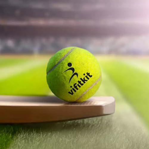 Image of VFK by Xtrim Cricket Ball (Pack of 6), Tennis Ball for Cricket Tournament, ITF Approved, Rubber, Waterproof Technology, Street Match Cricket Ball, Tennis Ball for Lawn Cricket, Soft Balls