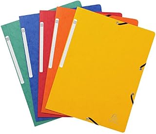 Exacompta - Ref. 55410E - 10 elastycznych teczek z błyszczącą kartką 355 g/m², A4 - różne kolory
