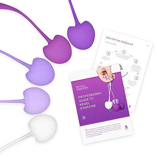 BEQOOL Kegel Balls Doctor Recommended Exercise Weights Balls for Beginners & Advanced for Pelvic Floor Exercises & Tightening, Set of 5 Cherry Balls - with Free E-Book