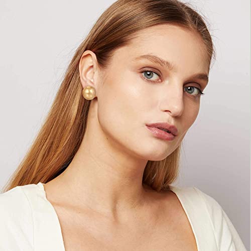 Pendientes Clip On Dorados Redondos para Mujer miniatura 2