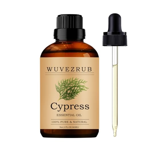 Wuvezrub Cypress Essential Oils 60ML Pure Cypress Essential Oil for Aromatherapy Diffuser - 2 Fl Oz