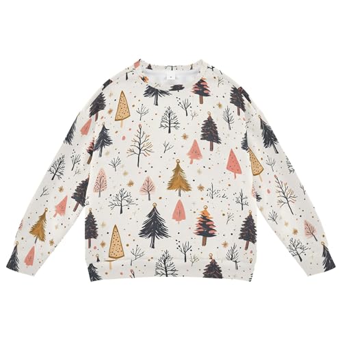 JUNZAN Christmas Trees Snowflakes Kids Boys Pullover Hoodie Crewneck Fall Tops Shirts Sports 4T