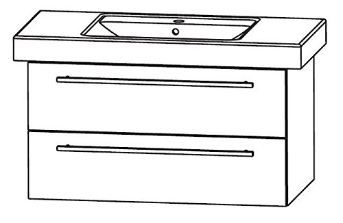 Puris Kera Trends Waschtisch + Unterschrank (SETSU1001), Weiß, 90 cm - 4056035024388 Puris Kera Trends Waschtisch + Unterschrank (SETSU1001), Weiß, 90 cm