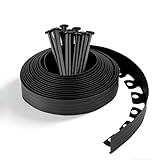 LUMITERRA Borde Jardín Césped Borde, Negro