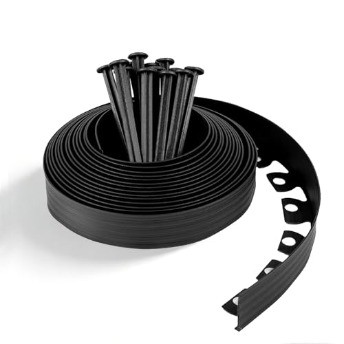 LUMITERRA Bordo Giardino Flessibile, Bordi Aiuole Plastica, con 30 Chiodi