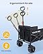 YEAUPE PRO Bollerwagen Faltbar mit Bremsen, 230L 200KG Belastbar, 17x10cm Extra Breite Reifen All Terrain Bollerwagen mit 2 Wasserflaschentaschen und 1 Netztasche, Handwagen für Garten/Strand/Camping