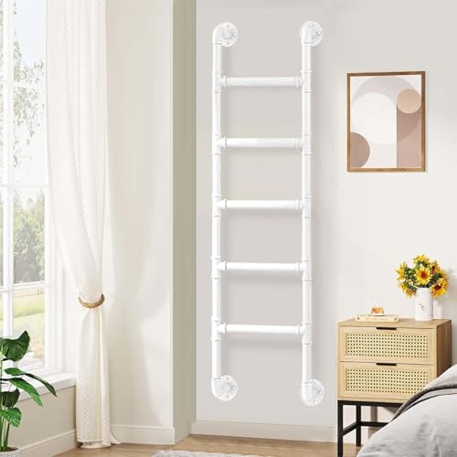 Escalera para loft y literas en metal blanco ajustable para dormitorios 2