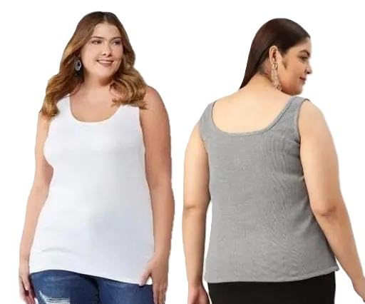 Women's Plus Size Camisole Tank Top Cotton Blend Inner Vest Sleeveless Spaghetti Sports Top Comfortable Daily-picture-28