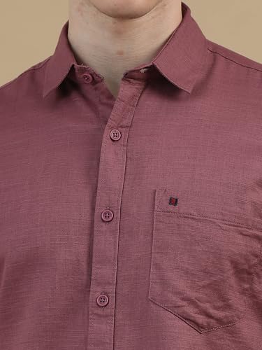 Image of COOL COLORS Men's Solid Slim Fit Casual Shirt | Breathable Soft Fabric | Spread Collar | Stylish Modern Comfort | Office, Party, Weekend Essential