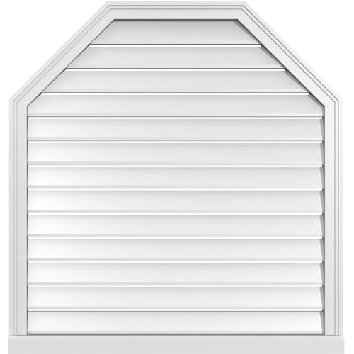 Ekena Millwork GVPOT38X4003SF Octagonal Top Surface Mount PVC Gable Vent, Factory Primed White