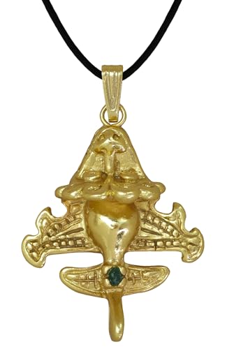 Image of Across The Puddle Colombian Emerald & Multi-Material Options | Quimbaya Flyer Pendant Necklace | Ancient Alien Golden Jets Collection