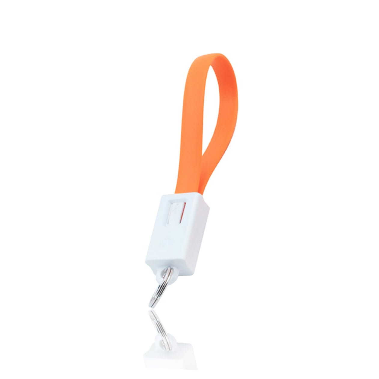 Miniature Orange Celular Phone Micro USB Cable Key Holder Keychain Cable Key Ring Charge Cord Key Chain Chain