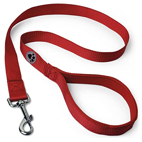 iGadgitz Home U7159 Guinzaglio per Cani Imbottito, Guinzaglio Cane con Maniglia Imbottita -Rosso -100cm (1m)