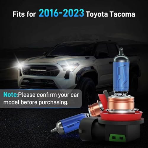 Image of XFLHEHD Fits for 2016-2023 Toyota Tacoma Halogen Headlight Bulbs Combo, Ultra Bright 5000K White High Low Beam Headlight Bulbs, Plug and Play, 4 Pack