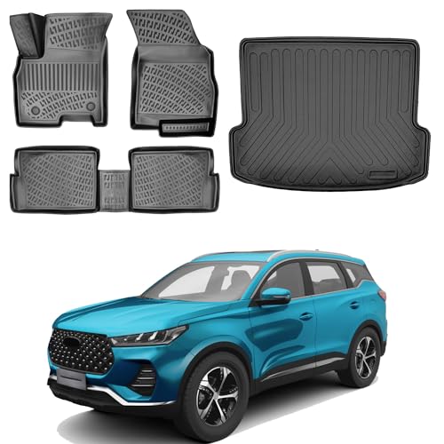 Car Floor Mats for Chery Tiggo 7 Pro 2021-2025 Waterproof 3D Molded Black 4X| All Weather Waterproof Durable 3D Liner | Interior Accessories Car