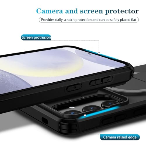 Image of ShieldTech MagStand Series Case for Samsung Galaxy S24 Plus 5G, Mobile Cover with Sliding Camera Shield, Mag-Safe, Kickstand, Shockproof for Samsung Galaxy S24 Plus 5G - Black