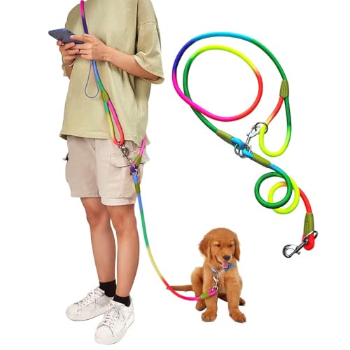 DICOCO リード 犬 肩掛け 1.65-1.7M 反射犬用リード 持ちやすい 犬のリード 小型犬 中型犬 大型犬 リード 長い お出掛け 犬リード お散歩グッズ 耐久性 ドッグリード イヌ 使いやすい 牽引ロープ(カラー、1匹用)