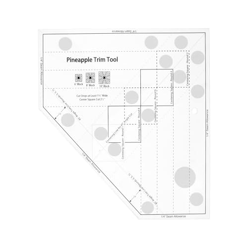 Règle de patchwork ananas transparente 26,7x26,4 cm pour couture et matelassage