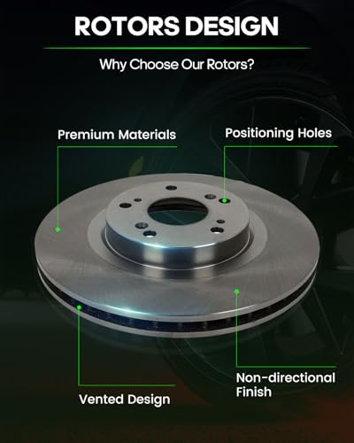 Image of SCITOO Front 11.81 inch Rear 12 inch Brake Pads and Rotors Kits Brakes Kit