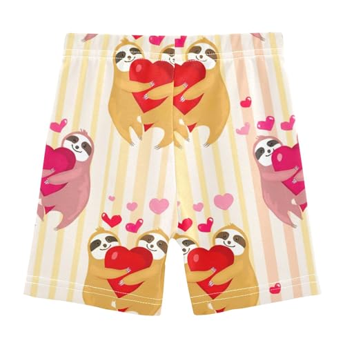 Joisal Cute Sloths Stripes Toddler Girls Biker Shorts 4t Under Dress Shorts Print Cotton Dance Clothes2