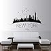 Skyline De Nueva York Nueva York Paisaje Urbano Silueta Vinilo Etiqueta De La Pared Dormitorio Oficina Sala De Estar Decoración Del Hogar Tatuajes De Pared 57X28Cm