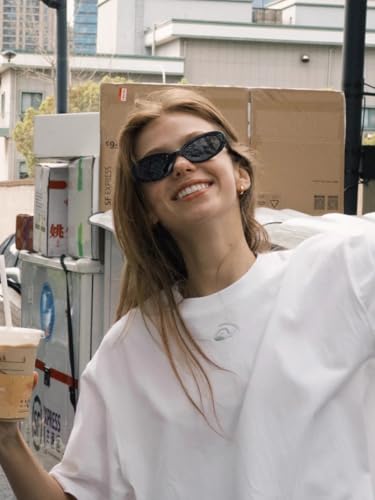 Retro Trendy Oval Sunglasses for Womens Mens 90s Thin Frame Fashion Sun Glasses2