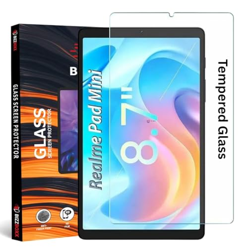 Image of Tempered Glass Full Screen Protector For Realme Mini 8.7 Anti-Scratch & Smudge Proof (Transparent) (Pack Of 1)