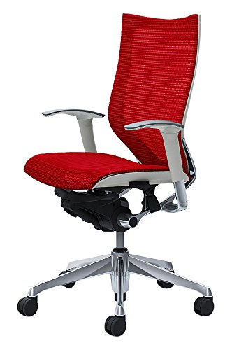 オカムラ オフィスチェア バロン ハイバック 可動肘 座メッシュ レッド CP85AW-FDH9