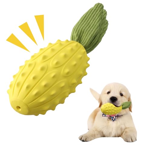 volumoon Hundespielzeug Karotte Ananas, Robustes Kauspielzeug für Welpen, hundekauspielzeug für Zahnreinigung, Gummi Dog Toys, Hund Spielzeug Unzerstörbar, für Kleine Welpen Mittelgroße (Ananas)