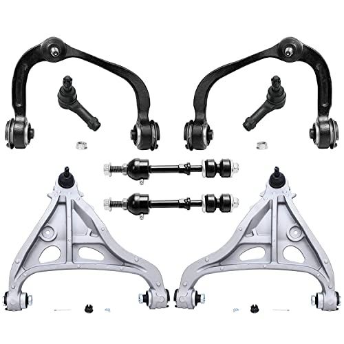 Image of Detroit Axle - 2WD Front 8pc Control Arms Kit for 05-08 Ford F-150 Lincoln Mark LT, 4 Upper & Lower Control Arms w /Ball Joints 2 Tie Rods 2 Sway Bars Suspension Kit 2005 2006 2007 2008 Replacement