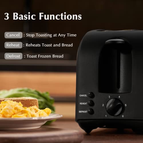 2 Slice Toaster Cusinaid Black Wide Slot Toaster 2 Slice Best Rated Prime With Pop Up Reheat Defrost Functions, 6-Shade Control, Removable Crumb Tray #TOP1