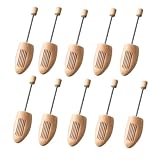 Paquete de 5 zapatos de madera con forma de árbol, ajustables, sólidos, con forma de árbol, que absorben el sudor, para hombres y mujeres, sandalias de tacón alto de lona, madera, wood