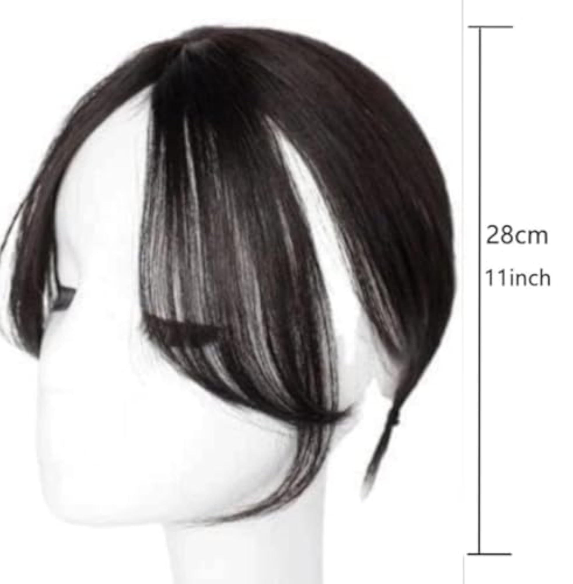 2 x 2 Inches Silk Base Hair Topper with False Side Bangs