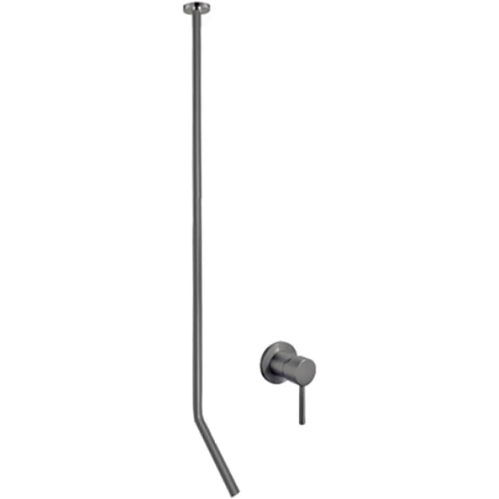VITIWEDTY Ceiling Mounted Bathroom Sink Tap Concealed Basin Faucet Single Handle Hot and Cold Brass Mixer Tap Chrome (Gray)
