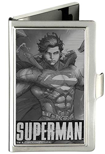 Soporte para tarjeta de negocios Buckle-Down Superman pequeño de acabado metálico