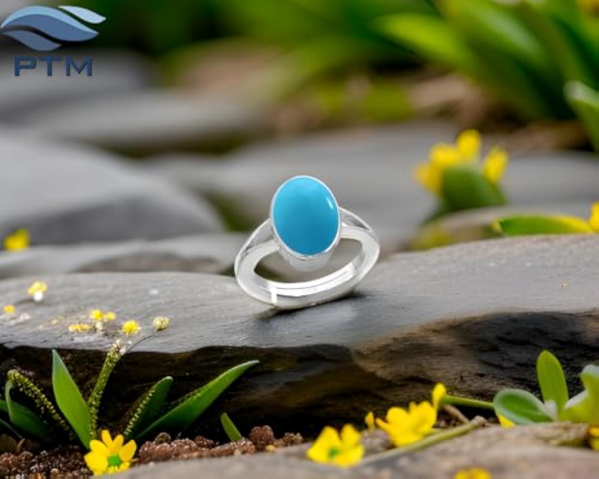 Women's Turquoise/Firoza Adjustable Ring, 925 Sterling Silver