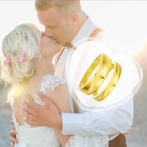 Diamond Couples Rings Wedding Band Sets For His & Hers 10K 14K 18K Gold/Sterling Silver Engagement Ring Anniversary Christmas Valentine's Day Birthday Jewelry Gift4