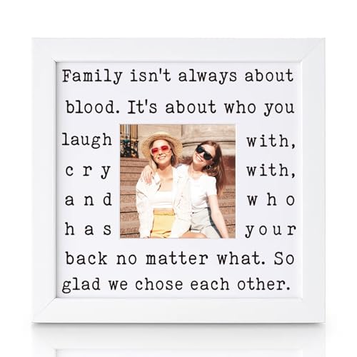 THYGIFTREE Unbiological Sister Gift for Women Soul Sister Best Friend Sentimental Keepsake Picture Frame BFF Birthday Christmas Presents Maid of Honor Gift for Her